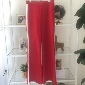 JealousTomato hi waist flare athletic stripe  pant